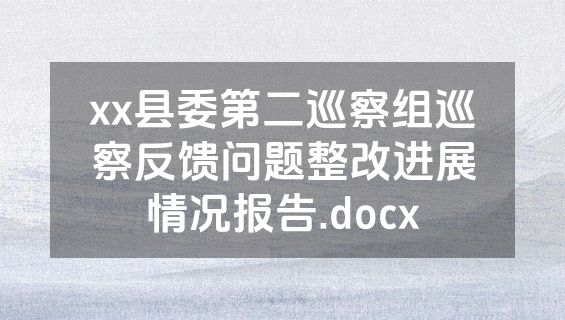 xx县委第二巡察组巡察反馈问题整改进展情况报告.docx