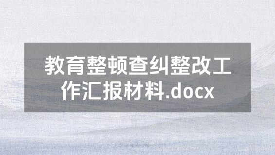 教育整顿查纠整改工作汇报材料.docx