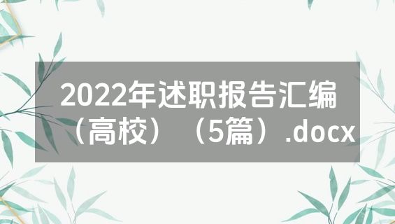 2022年述职报告汇编（高校）（5篇）.docx