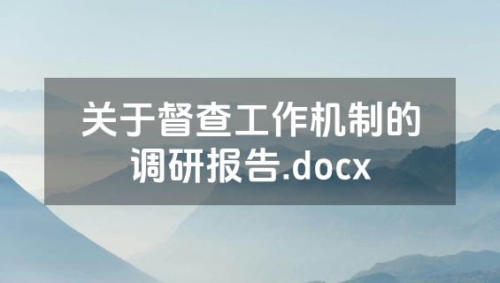 关于督查工作机制的调研报告.docx