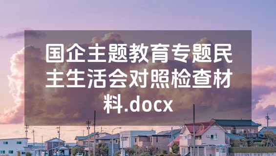 国企主题教育专题民主生活会对照检查材料.docx