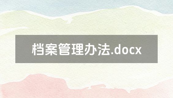 档案管理办法.docx