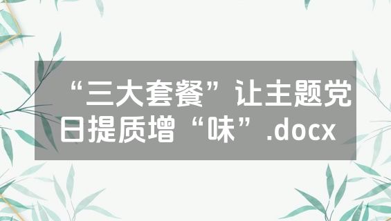 “三大套餐”让主题党日提质增“味”.docx