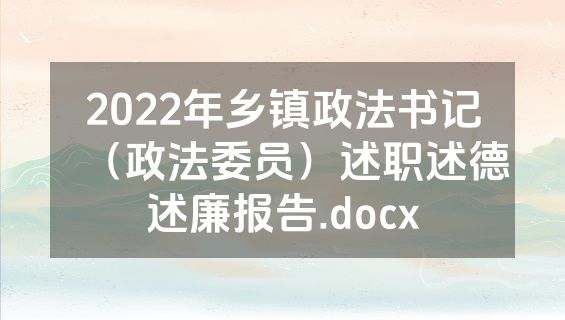 2022年乡镇政法书记（政法委员）述职述德述廉报告.docx