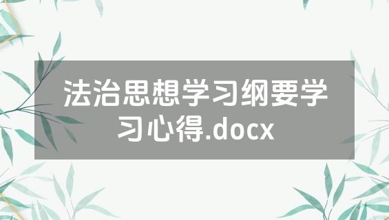 法治思想学习纲要学习心得.docx