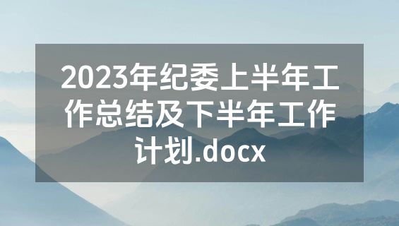 2023年纪委上半年工作总结及下半年工作计划.docx