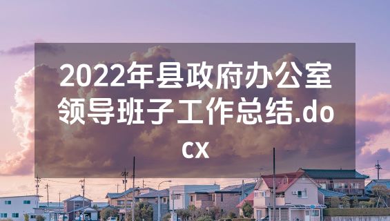 2022年县政府办公室领导班子工作总结.docx