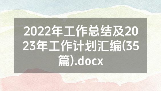 2022年工作总结及2023年工作计划汇编(35篇).docx