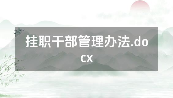 挂职干部管理办法.docx
