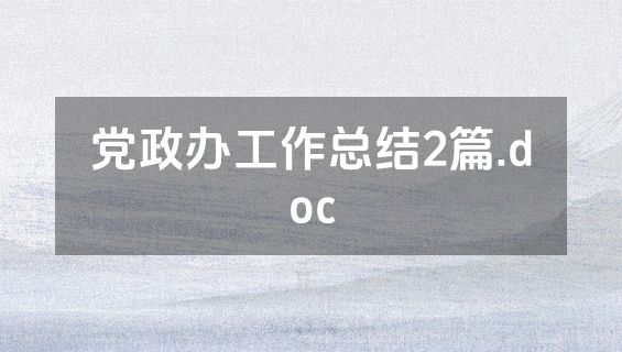 党政办工作总结2篇.doc