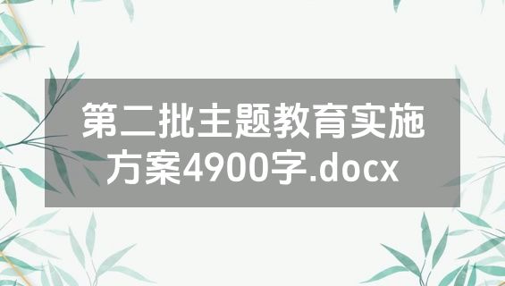 第二批主题教育实施方案4900字.docx