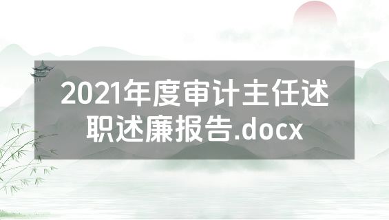 2021年度审计主任述职述廉报告.docx