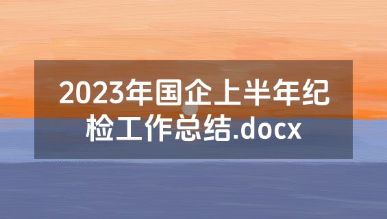2023年国企上半年纪检工作总结.docx