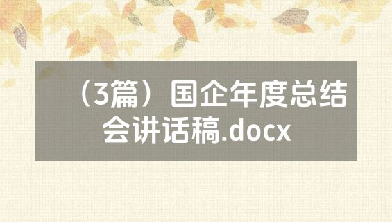 （3篇）国企年度总结会讲话稿.docx