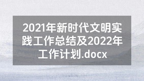 2021年新时代文明实践工作总结及2022年工作计划.docx