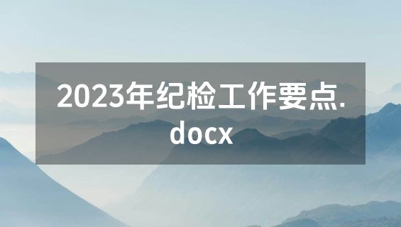 2023年纪检工作要点.docx