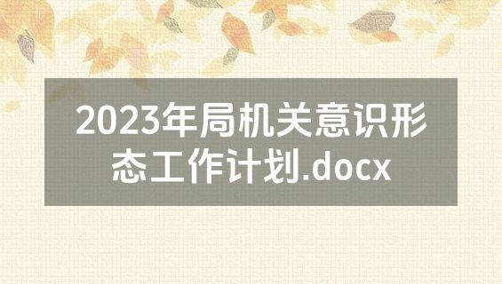 2023年局机关意识形态工作计划.docx