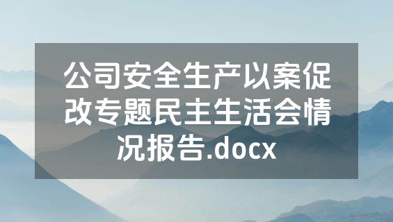 公司安全生产以案促改专题民主生活会情况报告.docx