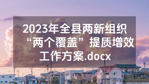 2023年全县两新组织“两个覆盖”提质增效工作方案.docx