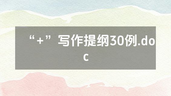 “+”写作提纲30例.doc