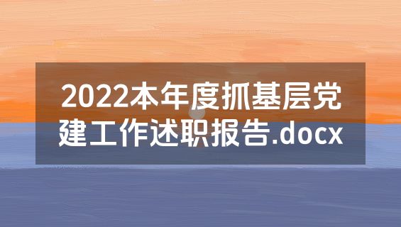 2022本年度抓基层党建工作述职报告.docx