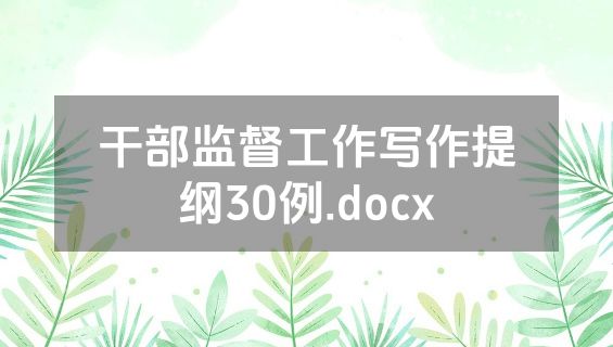 干部监督工作写作提纲30例.docx