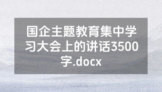 国企主题教育集中学习大会上的讲话3500字.docx