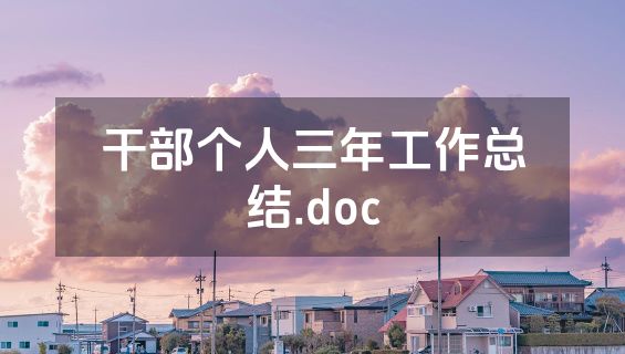 干部个人三年工作总结.doc