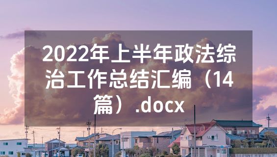 2022年上半年政法综治工作总结汇编（14篇）.docx