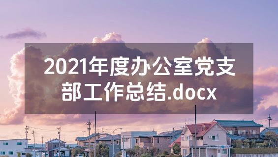 2021年度办公室党支部工作总结.docx