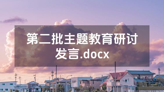 第二批主题教育研讨发言.docx