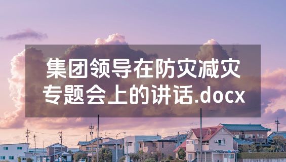 集团领导在防灾减灾专题会上的讲话.docx