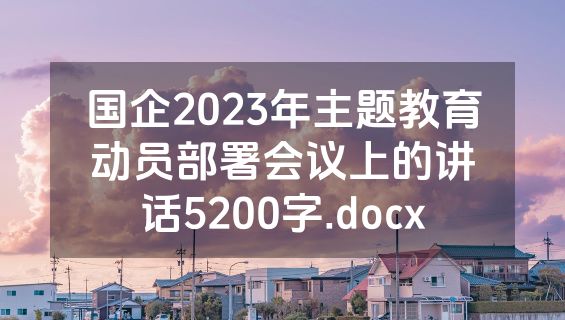 国企2023年主题教育动员部署会议上的讲话5200字.docx