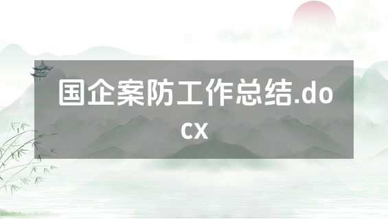 国企案防工作总结.docx