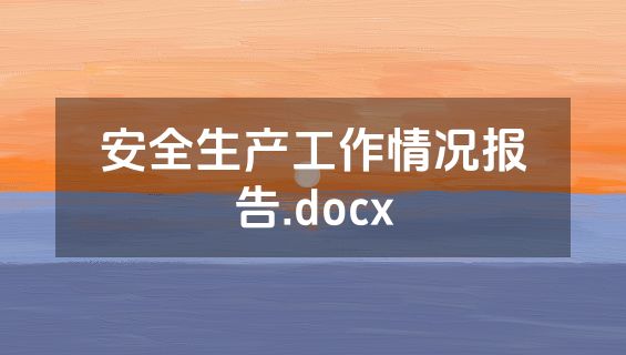 安全生产工作情况报告.docx