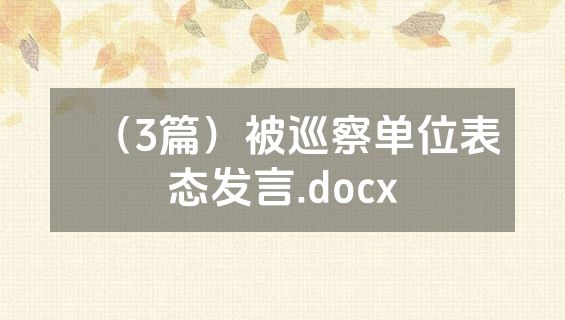 （3篇）被巡察单位表态发言.docx