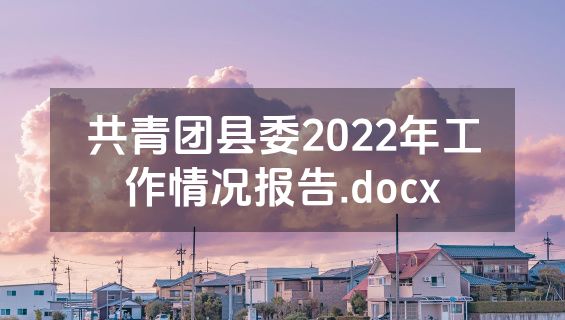 共青团县委2022年工作情况报告.docx