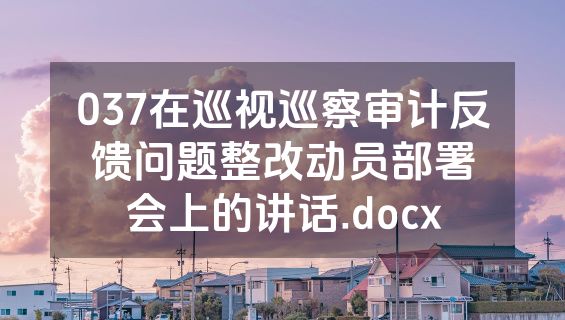 037在巡视巡察审计反馈问题整改动员部署会上的讲话.docx