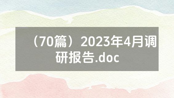 （70篇）2023年4月调研报告.doc