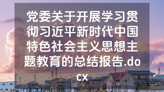 党委关于开展学习贯彻习近平新时代中国特色社会主义思想主题教育的总结报告.docx