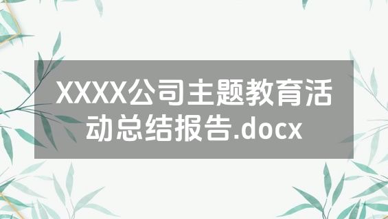 XXXX公司主题教育活动总结报告.docx