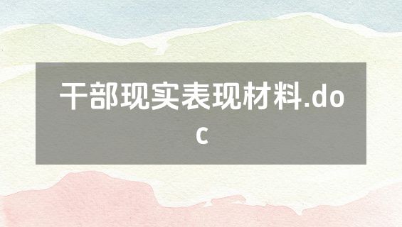 干部现实表现材料.doc