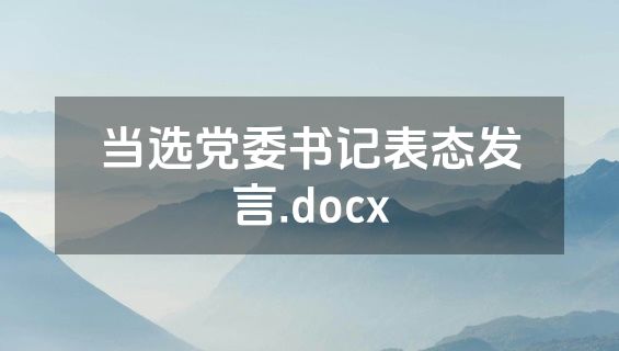 当选党委书记表态发言.docx
