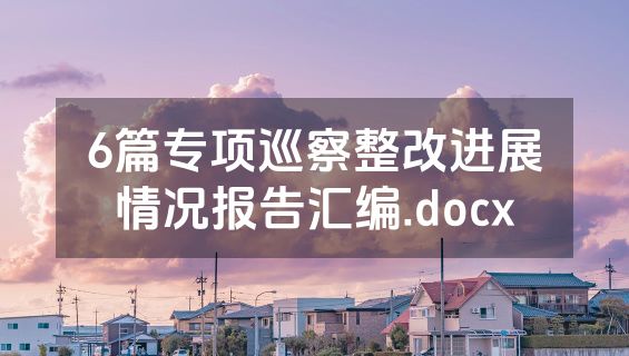 6篇专项巡察整改进展情况报告汇编.docx