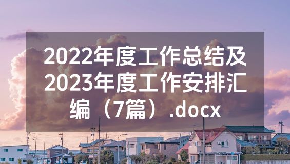 2022年度工作总结及2023年度工作安排汇编（7篇）.docx