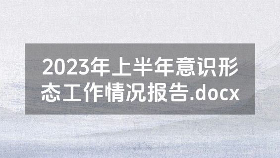2023年上半年意识形态工作情况报告.docx