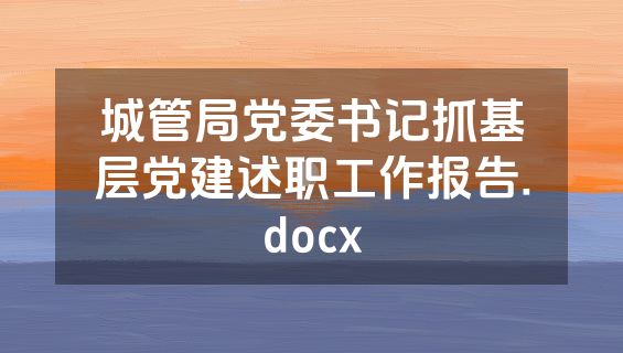 城管局党委书记抓基层党建述职工作报告.docx