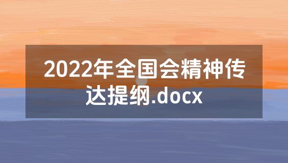 2022年全国会精神传达提纲.docx
