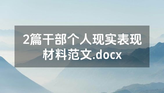 2篇干部个人现实表现材料范文.docx