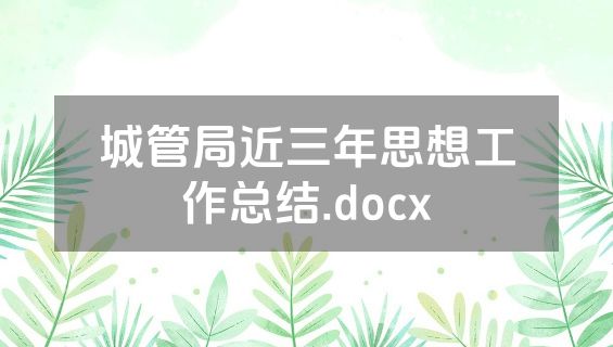 城管局近三年思想工作总结.docx